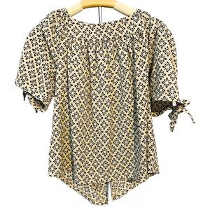 NWT Ann Taylor Factory Beige Pattern Blouse